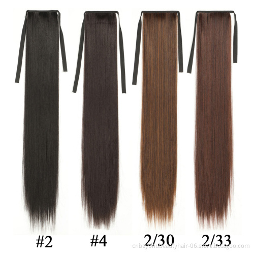 Private Label Straight Synthetic Hair Extensions Hair ponytail for Women Long Ponytails